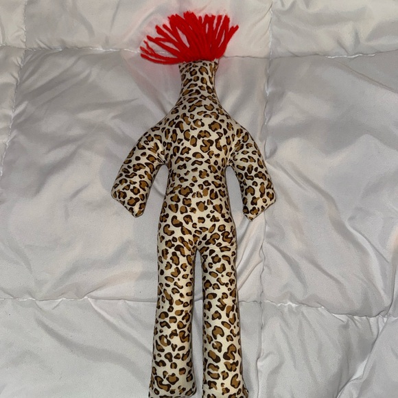 Leopard Print Dammit Doll Plush Red Hair Stress Relief Gag Gift - Picture 4 of 5